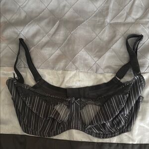 Black Striped Women's Bra